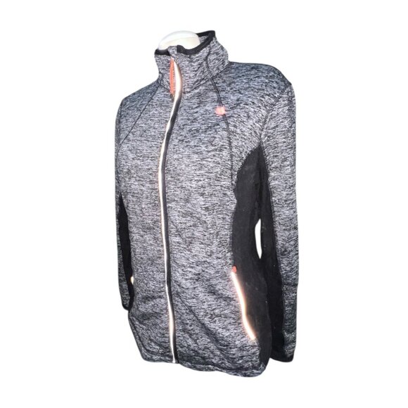 Tangerine Black Full-Zip Athletic Jacket Sz XL Reflective Accents High Neck And - Picture 6 of 11